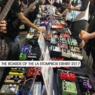 All the boards of the L.A. Stompbox Exhibit 2017